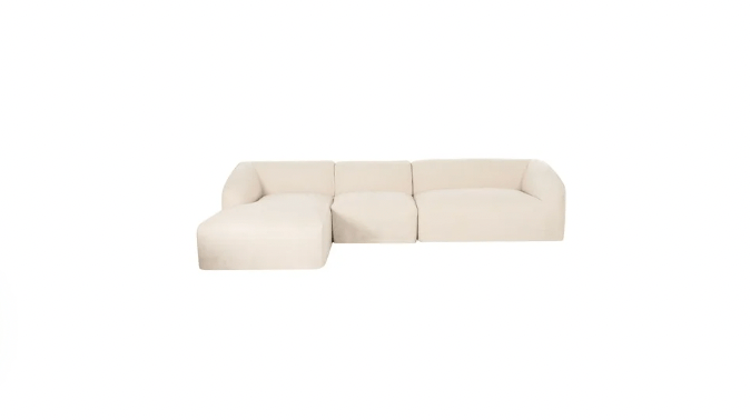 Moe's Home Collection Sofas Isla Lounge 3 Piece Modular Sectional Left Beige Isla Lounge 3 Piece Modular Sectional Left Beige