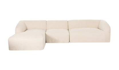 Moe's Home Collection Sofas Isla Lounge 3 Piece Modular Sectional Left Beige Isla Lounge 3 Piece Modular Sectional Left Beige