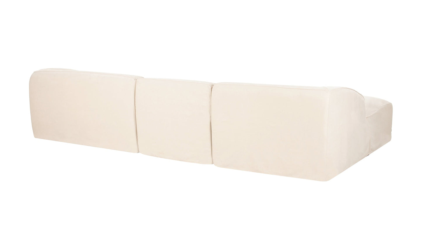 Moe's Home Collection Sofas Isla Lounge 3 Piece Modular Sectional Left Beige Isla Lounge 3 Piece Modular Sectional Left Beige