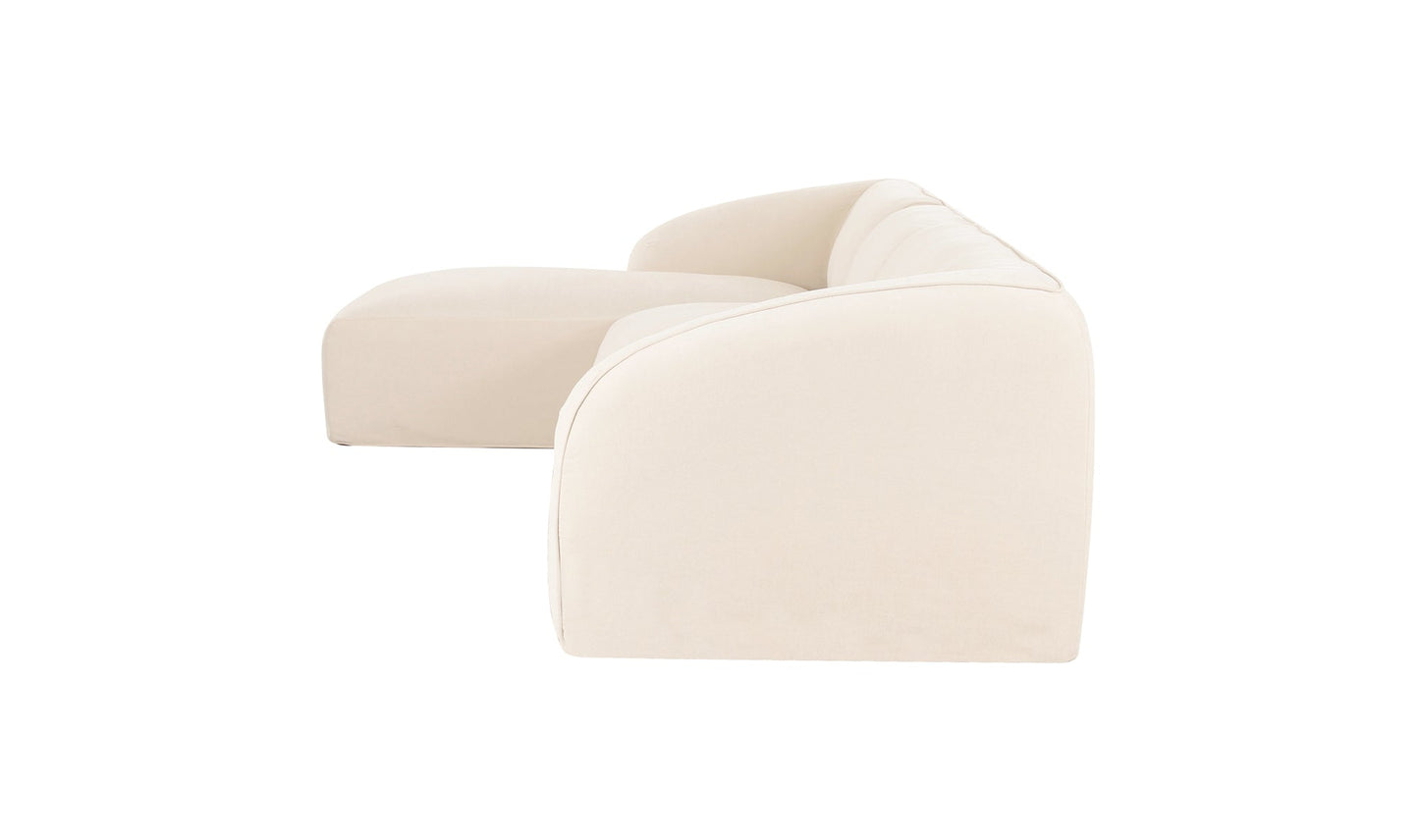 Moe's Home Collection Sofas Isla Lounge 3 Piece Modular Sectional Left Beige Isla Lounge 3 Piece Modular Sectional Left Beige