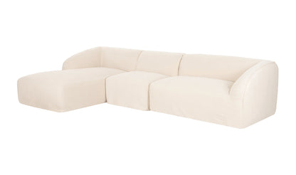 Moe's Home Collection Sofas Isla Lounge 3 Piece Modular Sectional Left Beige Isla Lounge 3 Piece Modular Sectional Left Beige