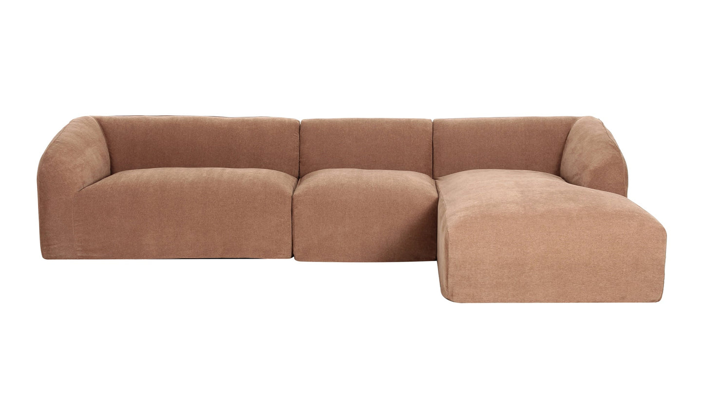 Moe's Home Collection Sofas Isla Lounge 3 Piece Modular Sectional Right Mocha Isla Lounge 3 Piece Modular Sectional Right Mocha
