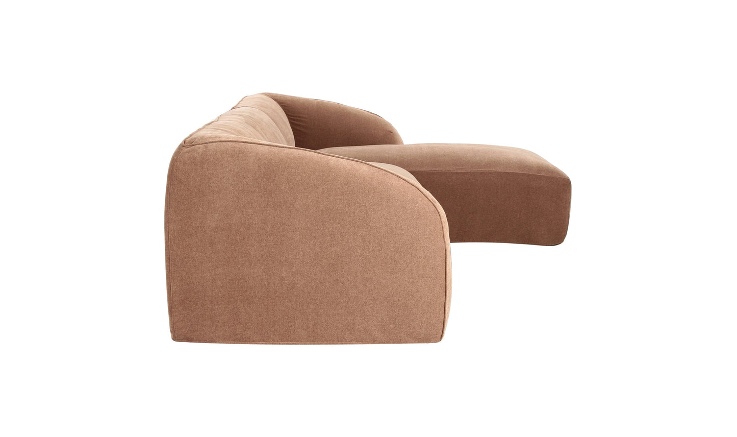 Moe's Home Collection Sofas Isla Lounge 3 Piece Modular Sectional Right Mocha Isla Lounge 3 Piece Modular Sectional Right Mocha