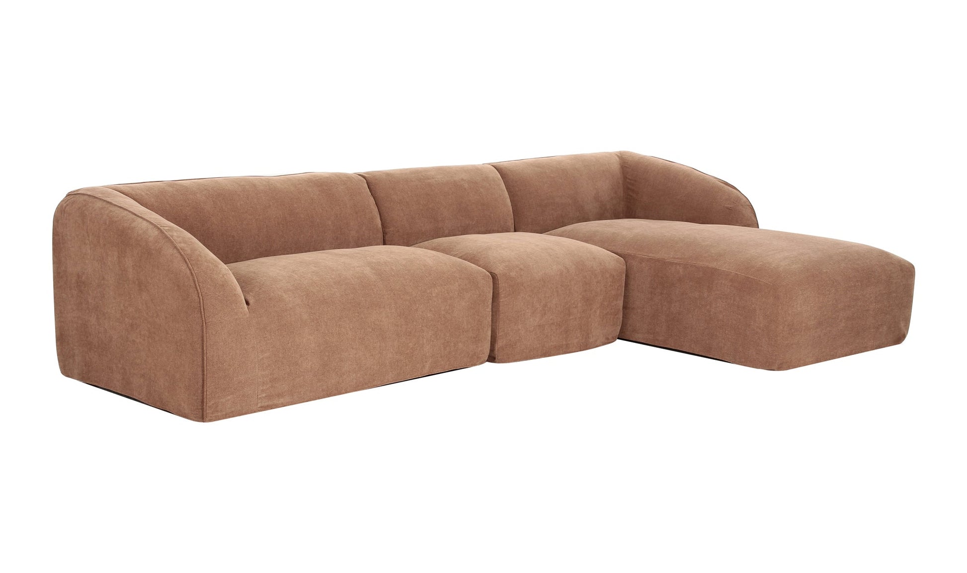 Moe's Home Collection Sofas Isla Lounge 3 Piece Modular Sectional Right Mocha Isla Lounge 3 Piece Modular Sectional Right Mocha
