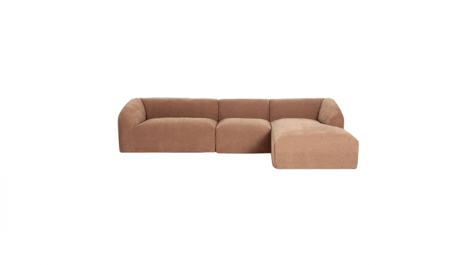 Moe's Home Collection Sofas Isla Lounge 3 Piece Modular Sectional Right Mocha Isla Lounge 3 Piece Modular Sectional Right Mocha