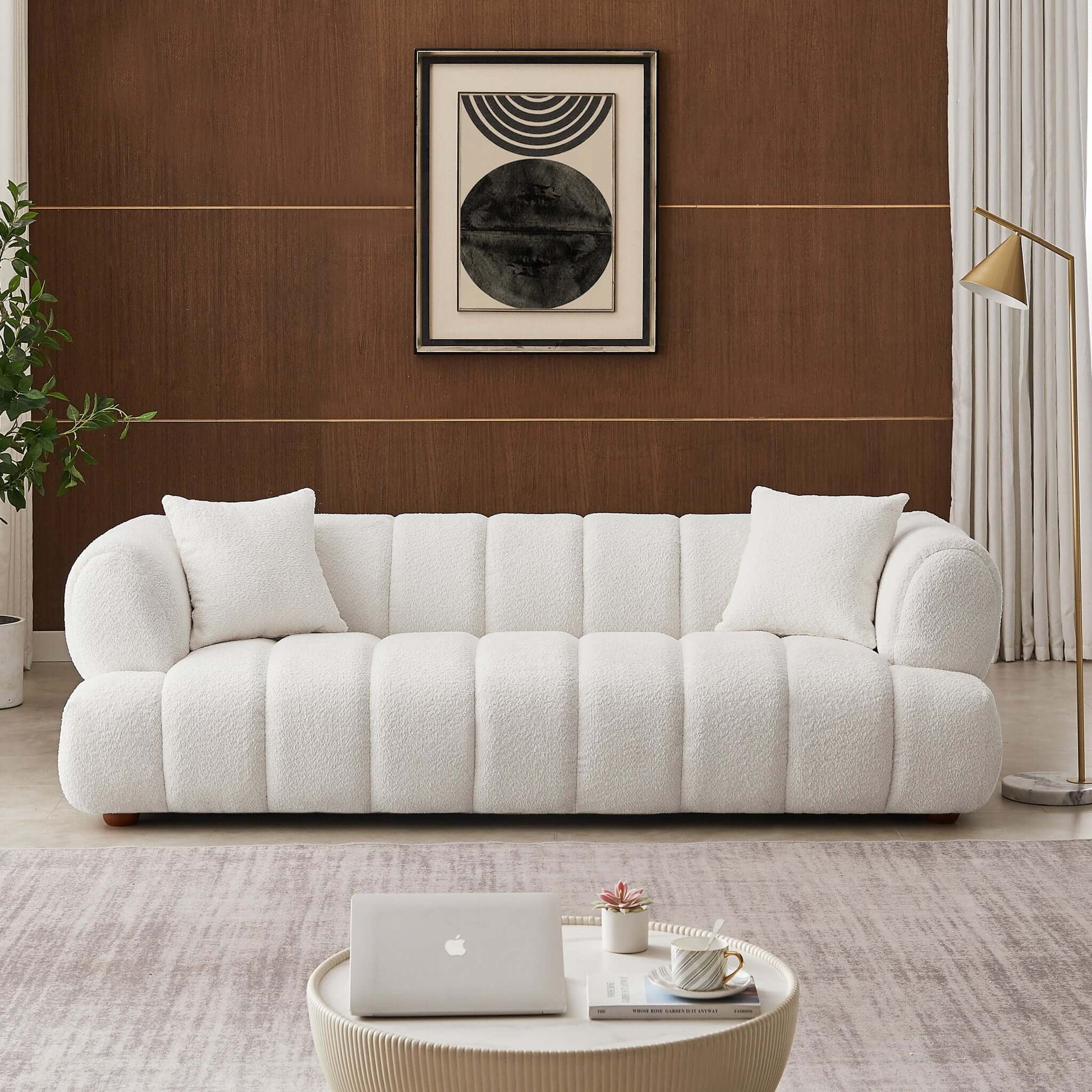 Ashcroft Furniture Co Sofas Jasmin Mid-Century Modern 89.7'' Upholstered Sofa