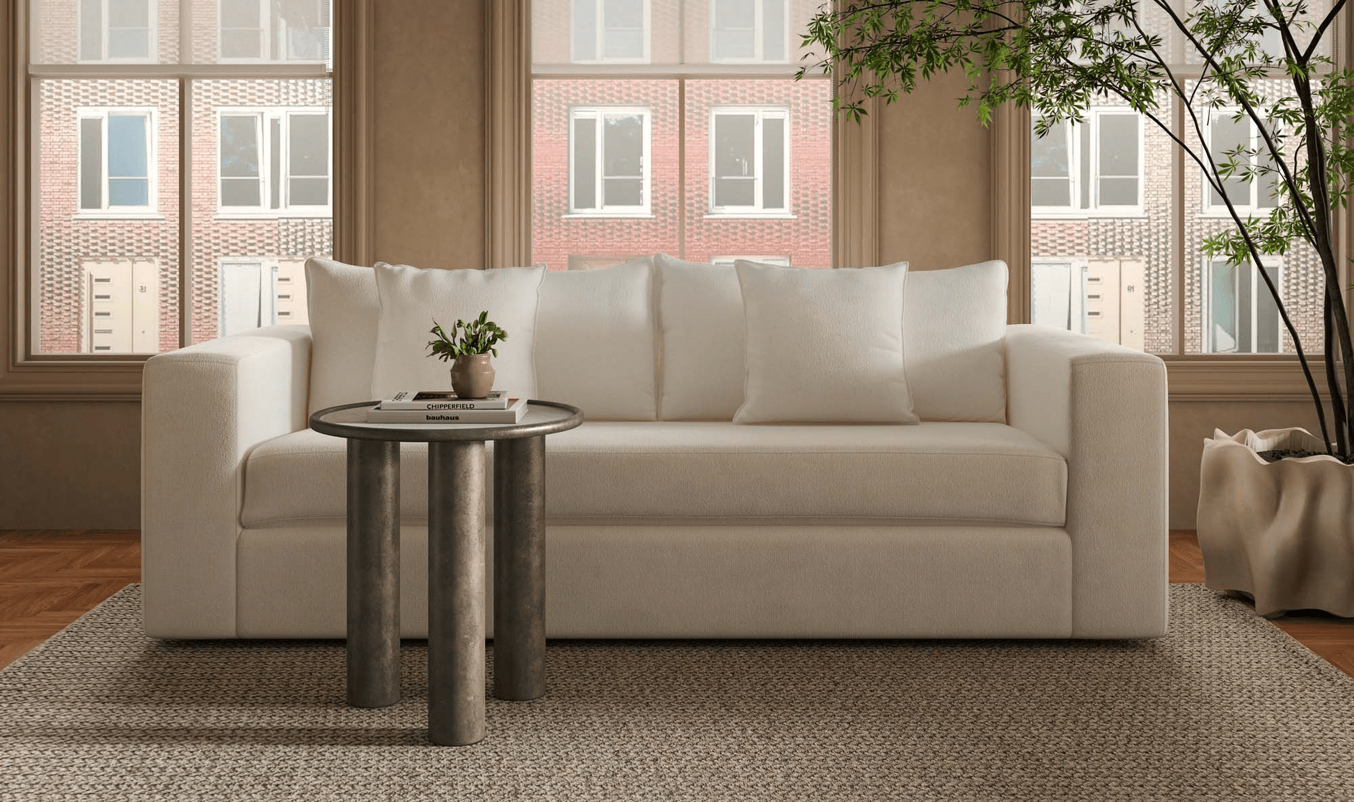 Moe's Home Collection Sofas KIRAN SLEEPER SOFA WHITE KIRAN SLEEPER SOFA WHITE