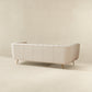 Ashcroft Furniture Co Sofas LaMattina Genuine Italian Beige Leather Channel Tufted Sofa