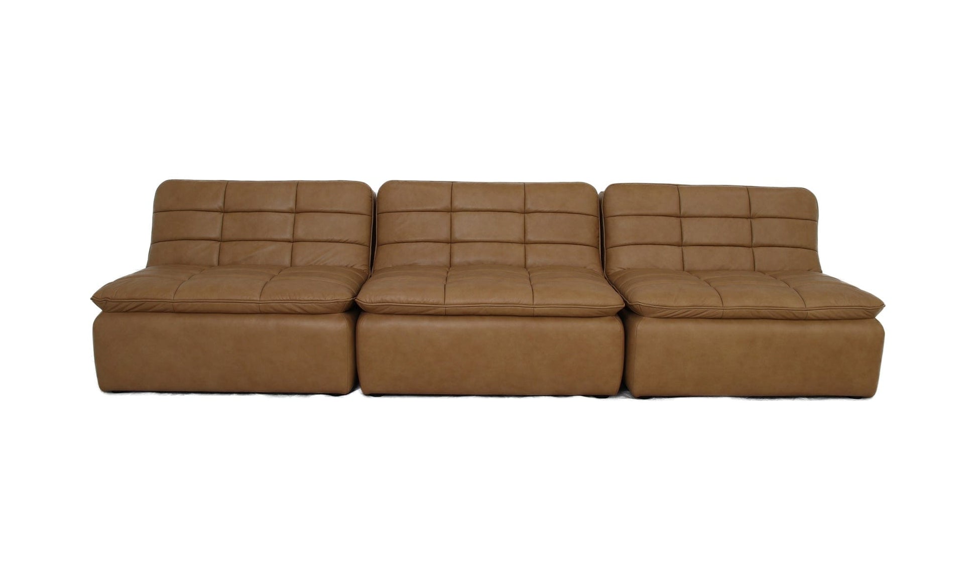 Moe's Home Collection Sofas Lino Armless Modular Sofa Tan Leather Lino Armless Modular Sofa Tan Leather