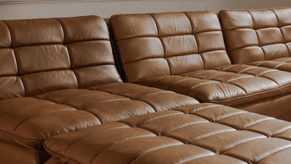 Moe's Home Collection Sofas Lino Armless Modular Sofa Tan Leather Lino Armless Modular Sofa Tan Leather