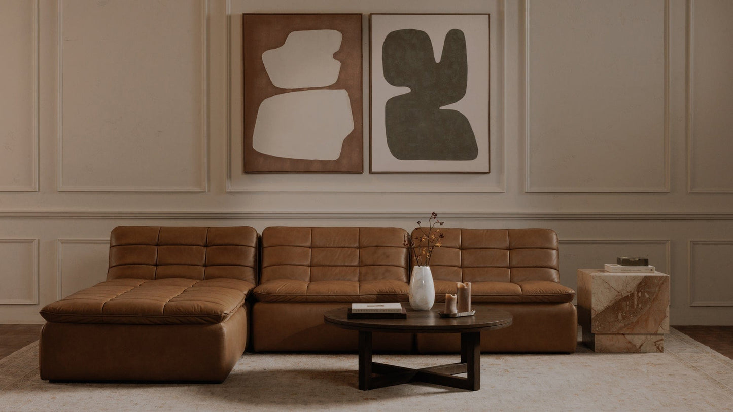 Moe's Home Collection Sofas Lino Armless Modular Sofa Tan Leather Lino Armless Modular Sofa Tan Leather