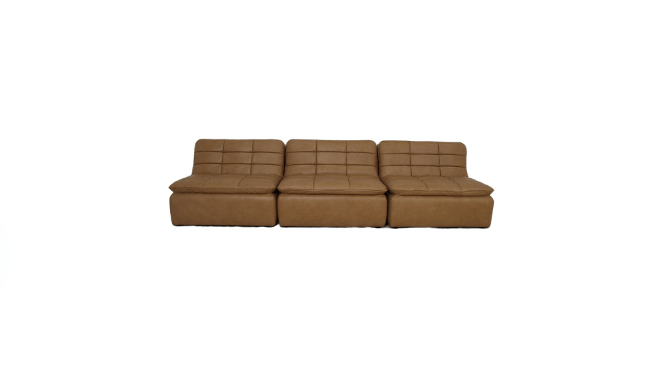 Moe's Home Collection Sofas Lino Armless Modular Sofa Tan Leather Lino Armless Modular Sofa Tan Leather