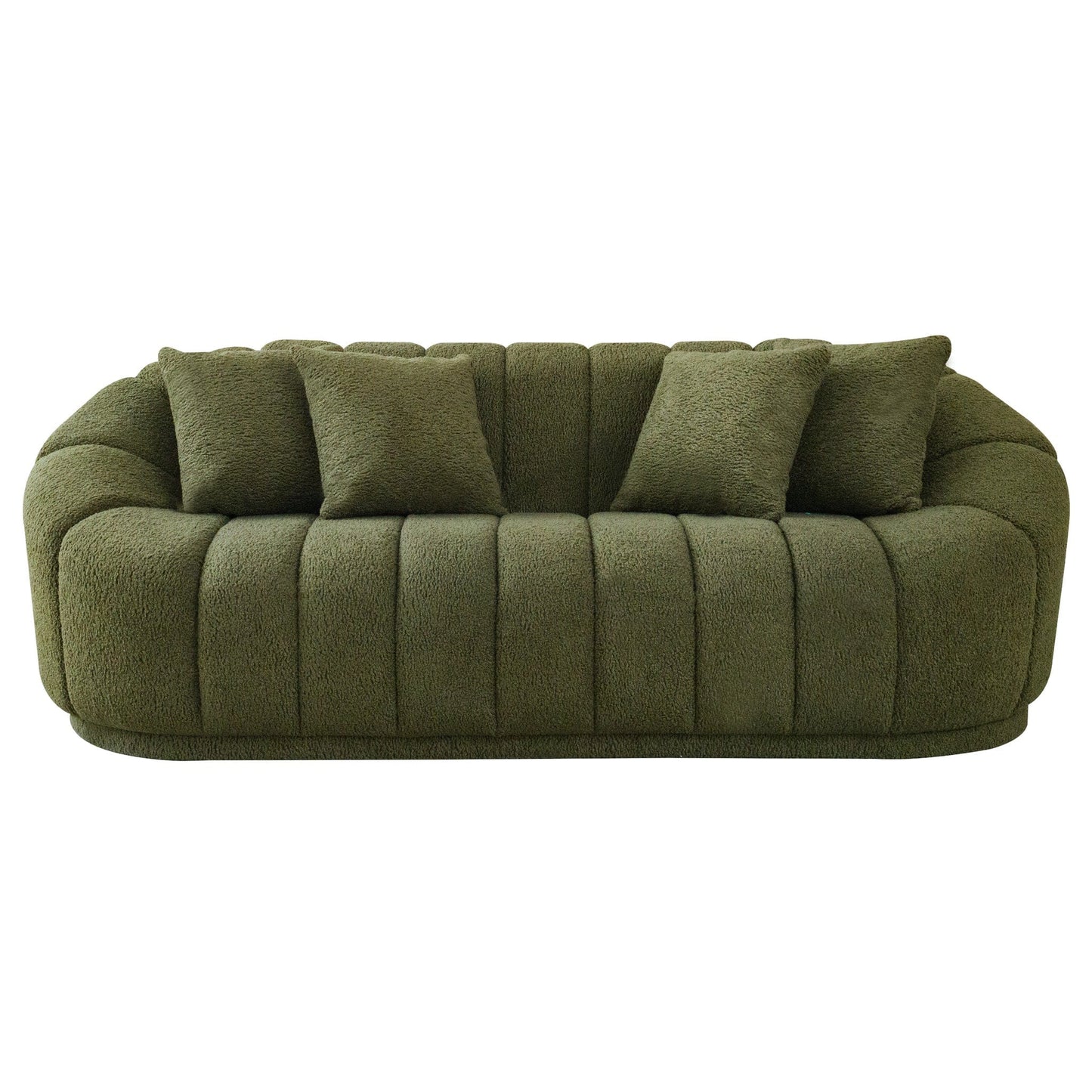 Ashcroft Furniture Co Sofas Green Maximilian Modern Japandi Style Tight Back Boucle Couch