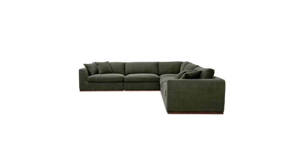 Moe's Home Collection Sofas Rue Classic L Modular Sectional Dark Green Rue Classic L Modular Sectional Dark Green