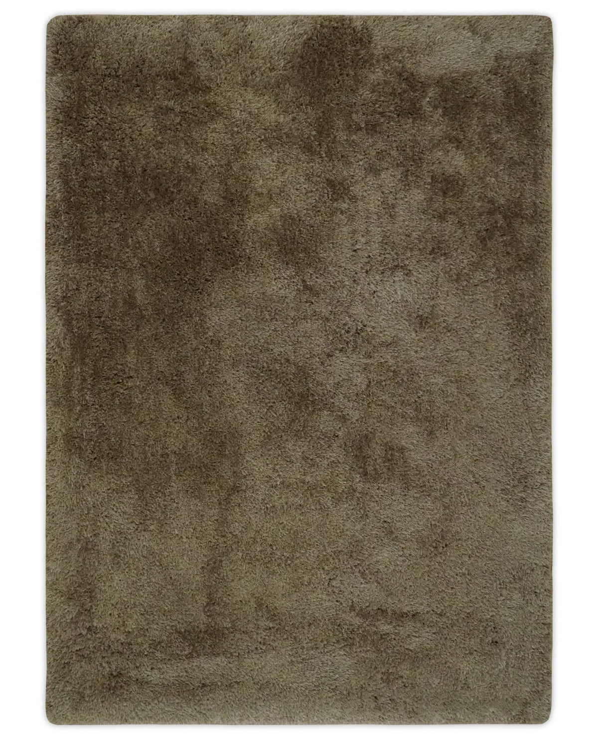 Solid 3x5, 4X6 and 5x7 Hand Woven Shag Brown Soft Viscose Area Rug.