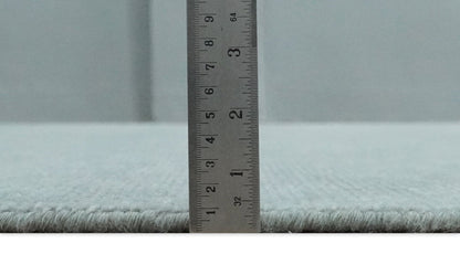 Solid Gray Hand knotted Modern look Custom Made wool Area Rug.