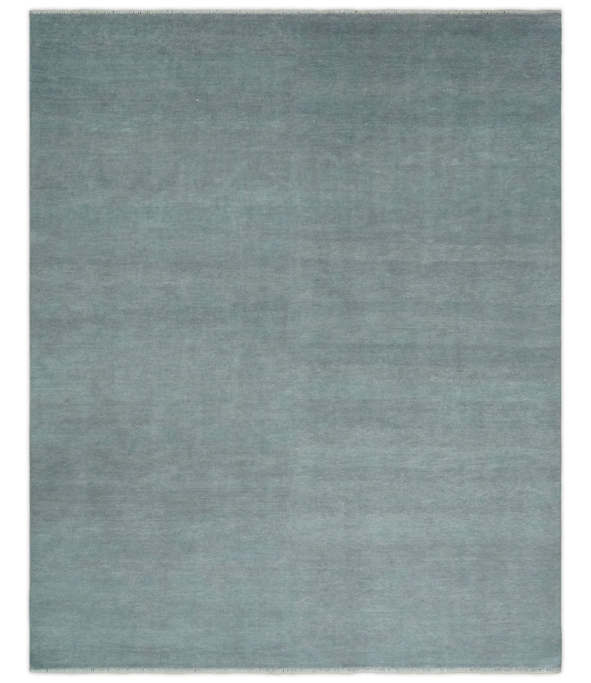 Solid Gray Hand knotted Modern look Custom Made wool Area Rug.