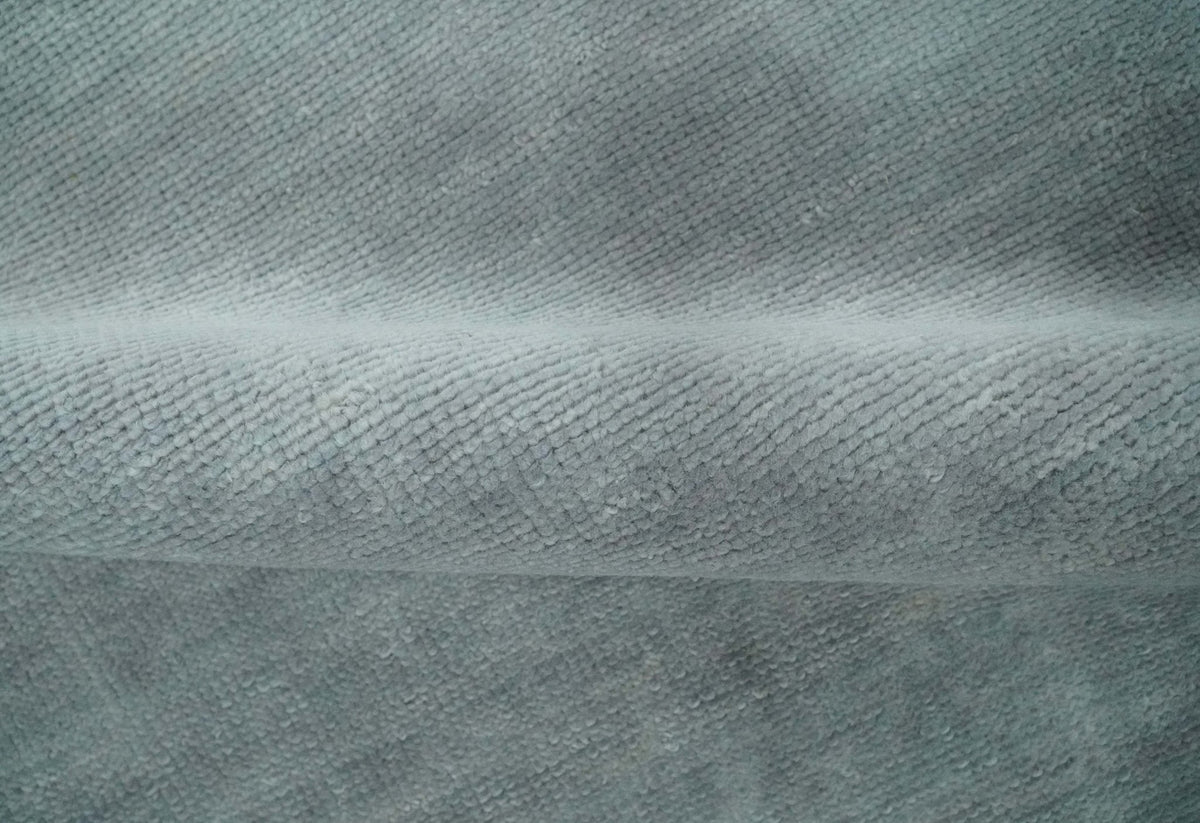 Solid Gray Hand knotted Modern look Custom Made wool Area Rug.