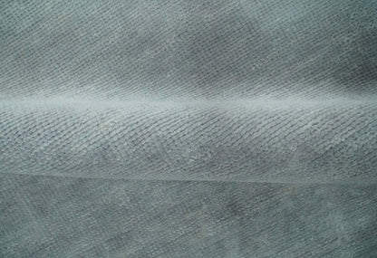 Solid Gray Hand knotted Modern look Custom Made wool Area Rug.