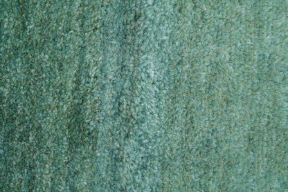 Solid Green Hand knotted Contemporary Custom Made wool Area Rug.