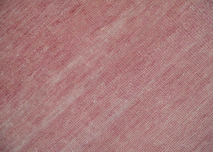 Solid Pink Custom Made Modern Contemporary Hand knotted wool Area Rug.