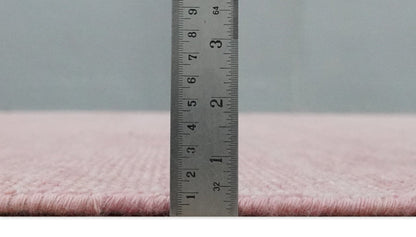 Solid Pink Custom Made Modern Contemporary Hand knotted wool Area Rug.