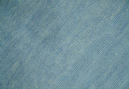 Solid Plane Blue Custom Made Modern Hand knotted wool Area Rug.