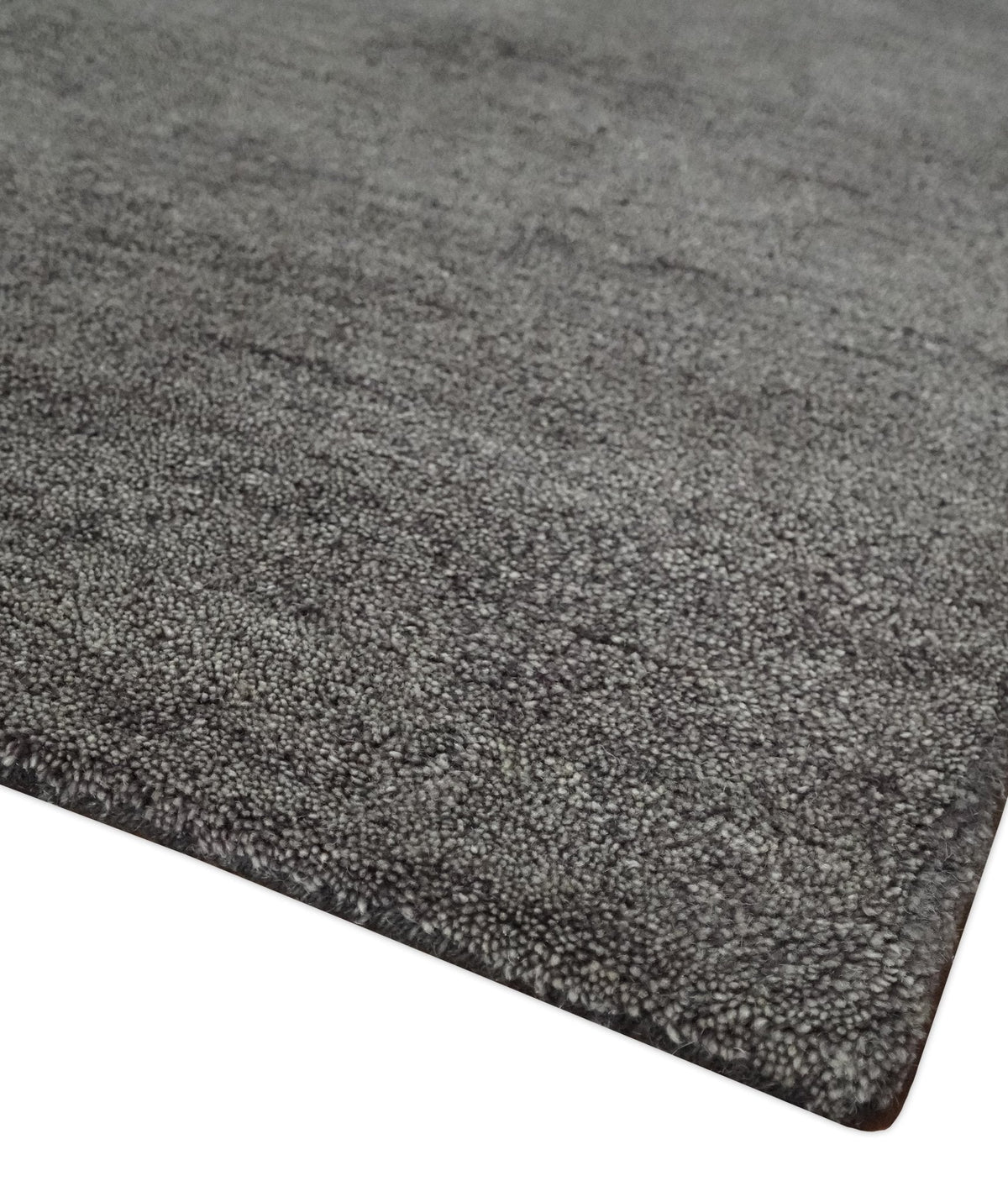 Solid Charcoal Woolen Hand Tufted contemporary area Rug.