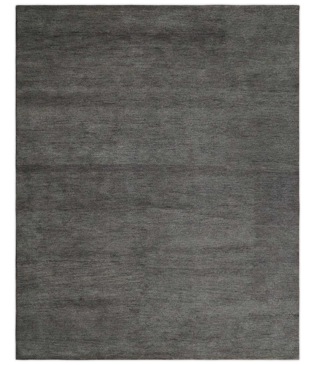 Solid Charcoal Woolen Hand Tufted contemporary area Rug.