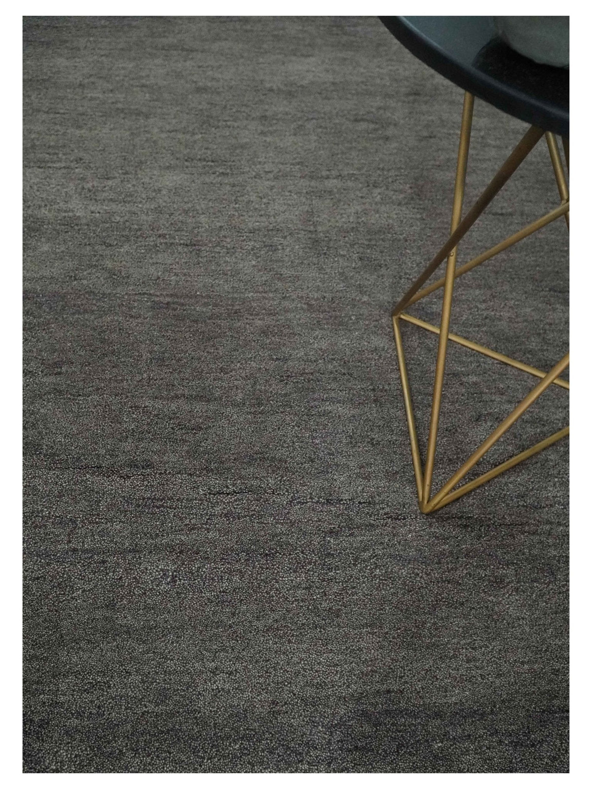 Solid Charcoal Woolen Hand Tufted contemporary area Rug.