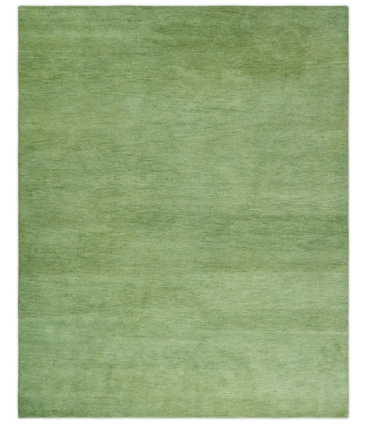 Custom Made solid Green Woolen Hand Tufted contemporary area Rug.