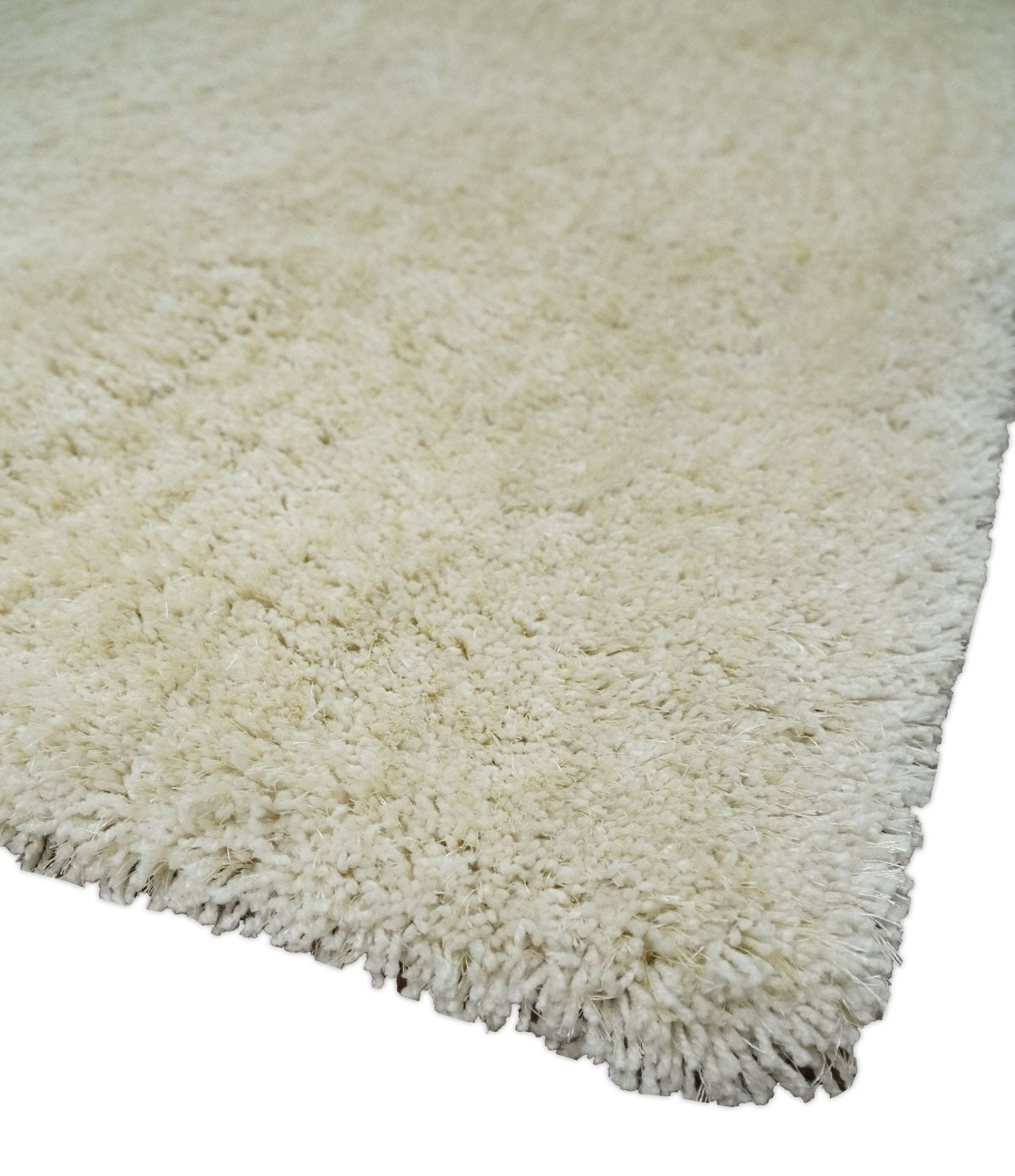 Solid Plush and Soft 3x5, 4x6 and 5x7 Hand Woven Shag Ivory Area Rug | SHAG1.