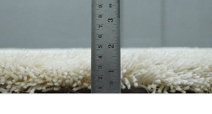 Solid Plush and Soft 3x5, 4x6 and 5x7 Hand Woven Shag Ivory Area Rug | SHAG1.