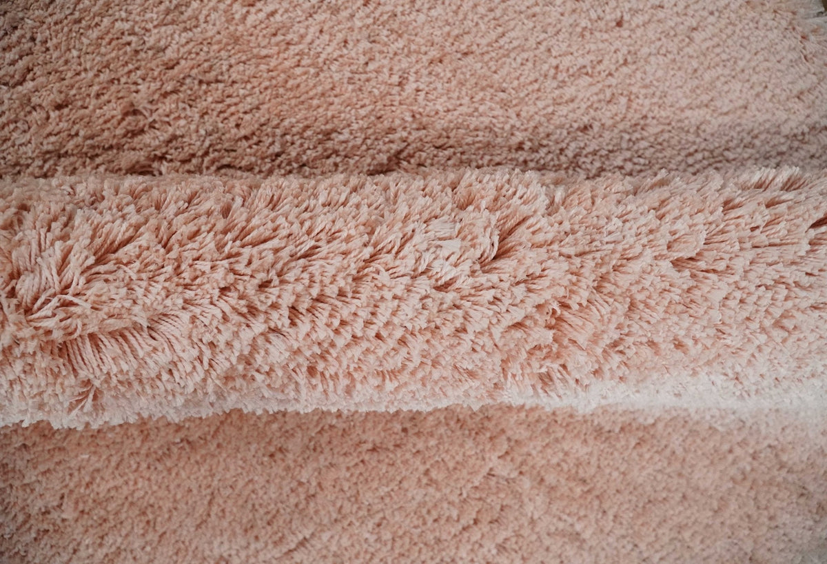 Solid Plush and Soft 3x5, 4x6 and 5x7 Hand Woven Shag Peach Area Rug | SHAG11.