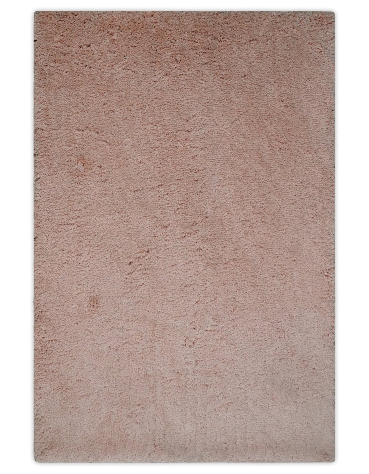 Solid Plush and Soft 3x5, 4x6 and 5x7 Hand Woven Shag Peach Area Rug | SHAG11.