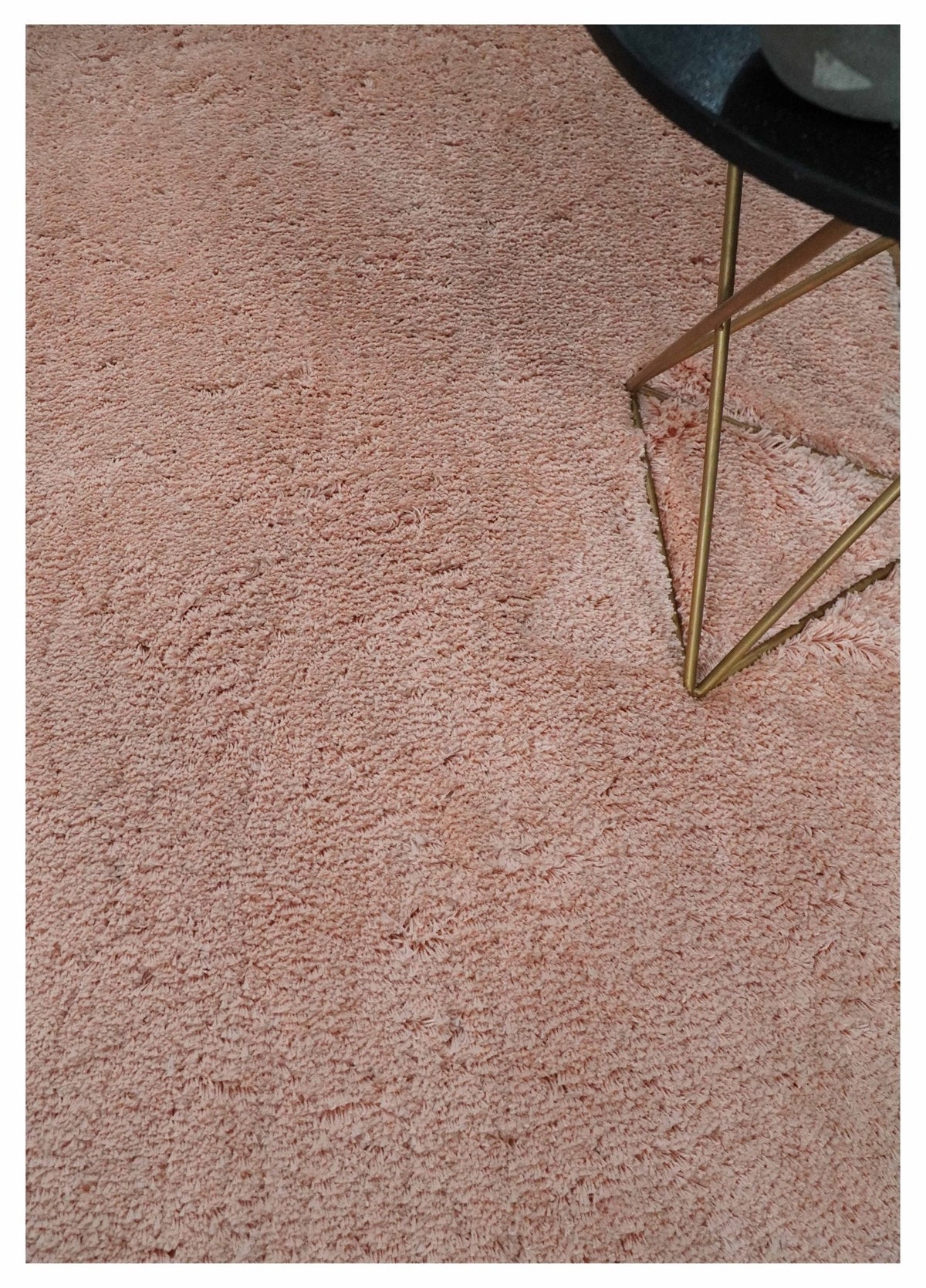 Solid Plush and Soft 3x5, 4x6 and 5x7 Hand Woven Shag Peach Area Rug | SHAG11.
