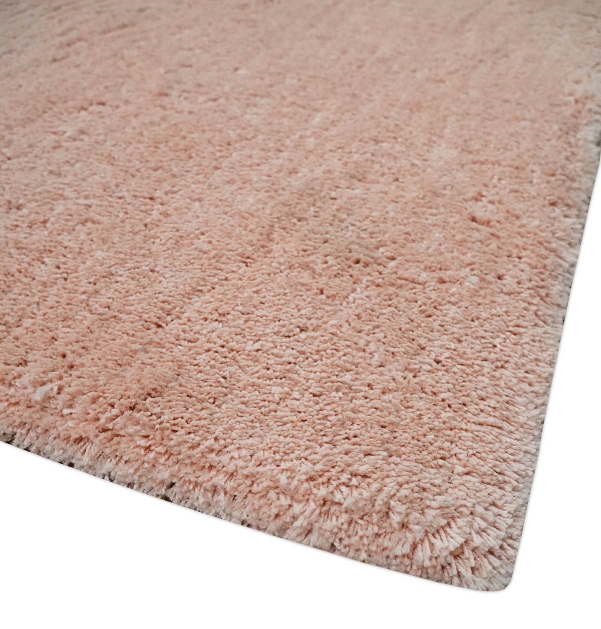 Solid Plush and Soft 3x5, 4x6 and 5x7 Hand Woven Shag Peach Area Rug | SHAG11.