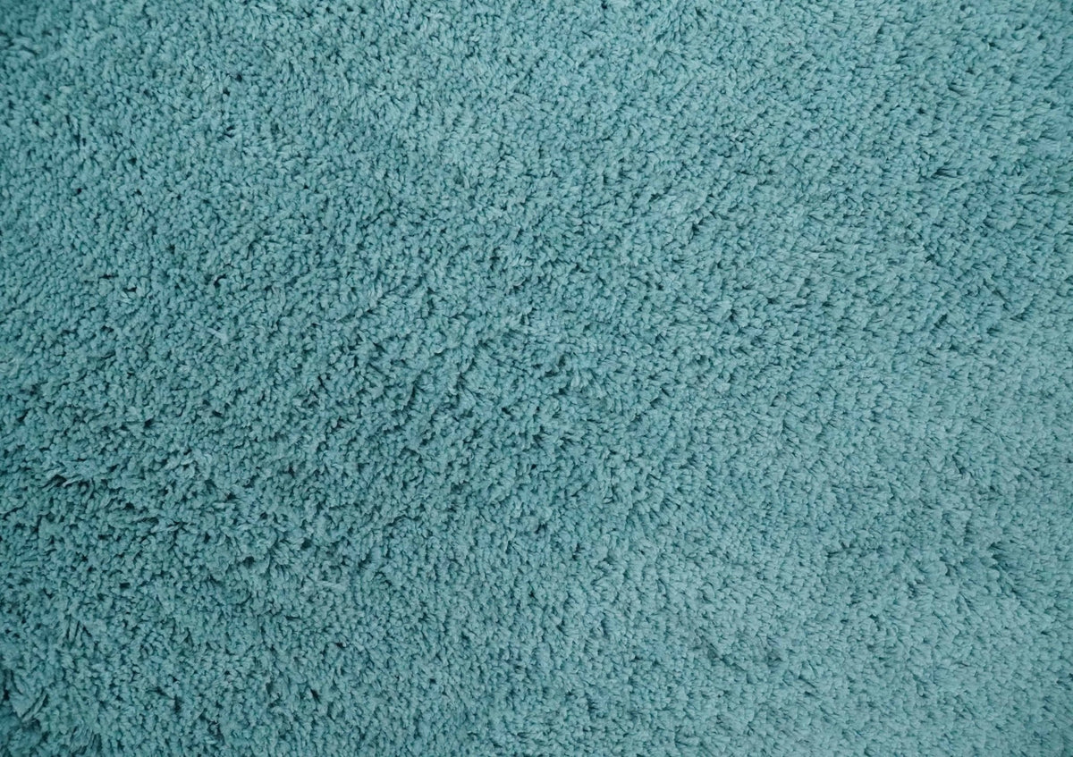 Solid Plush and Soft 3x5, 4x6 and 5x7 Hand Woven Shag Teal Area Rug.