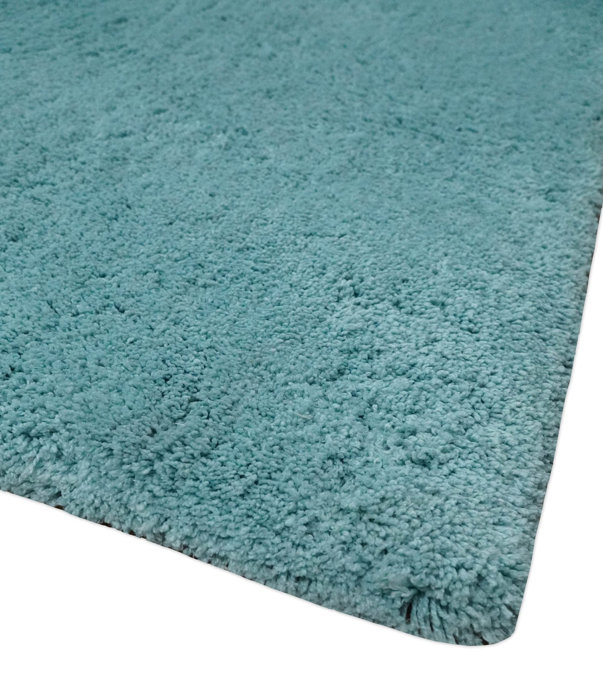 Solid Plush and Soft 3x5, 4x6 and 5x7 Hand Woven Shag Teal Area Rug.