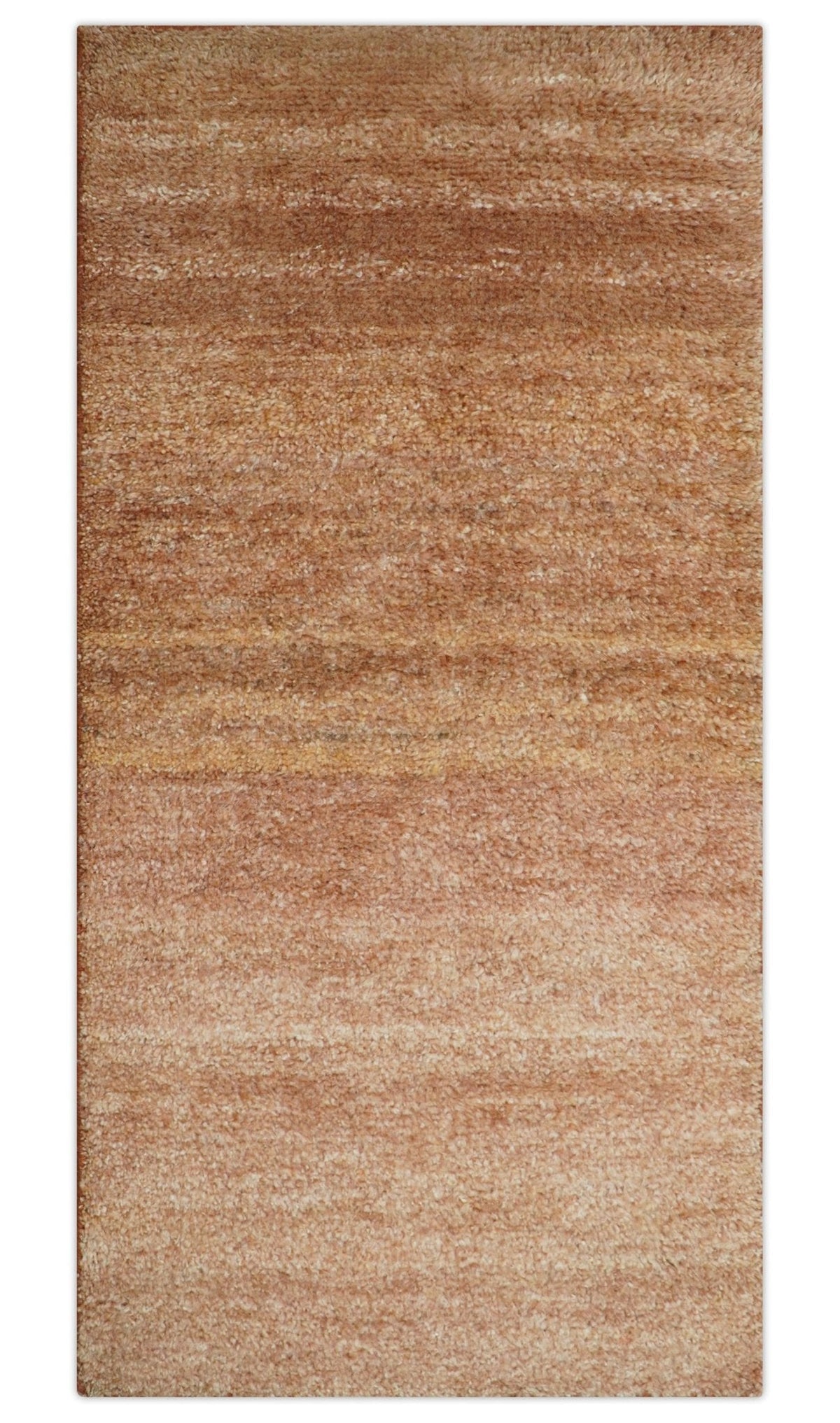 Solid Rust Hand knotted Contemporary Custom Made wool Area Rug.