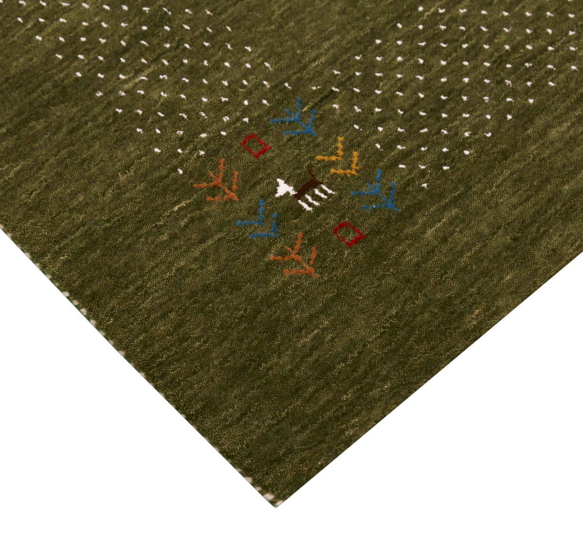 Solid with Border Patterns Hand Loomed Wool Area Rug.