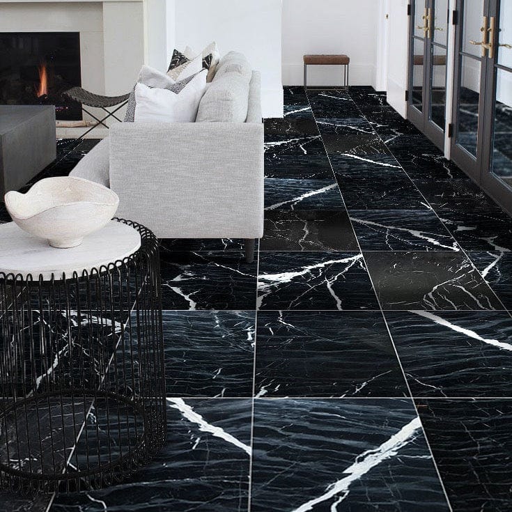 Villohome | Online Flooring Shop Special Order Marble Tiles Alexandrette Black Marble Polished Floor and Wall Tile - Large Format - Livfloors Collection Alexandrette Black Marble Polished Floor and Wall Tile - Large Format - Livfloors Collection