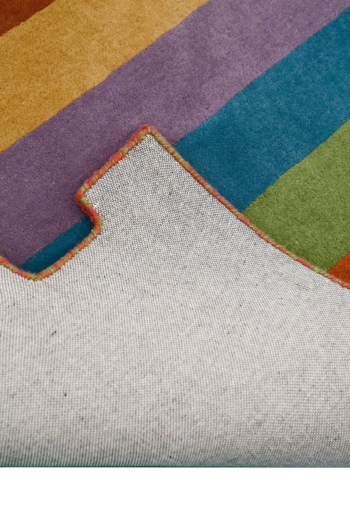 Stax Modern Stripes Design Multicolor Hand Tufted 5x8 Wool Rug.
