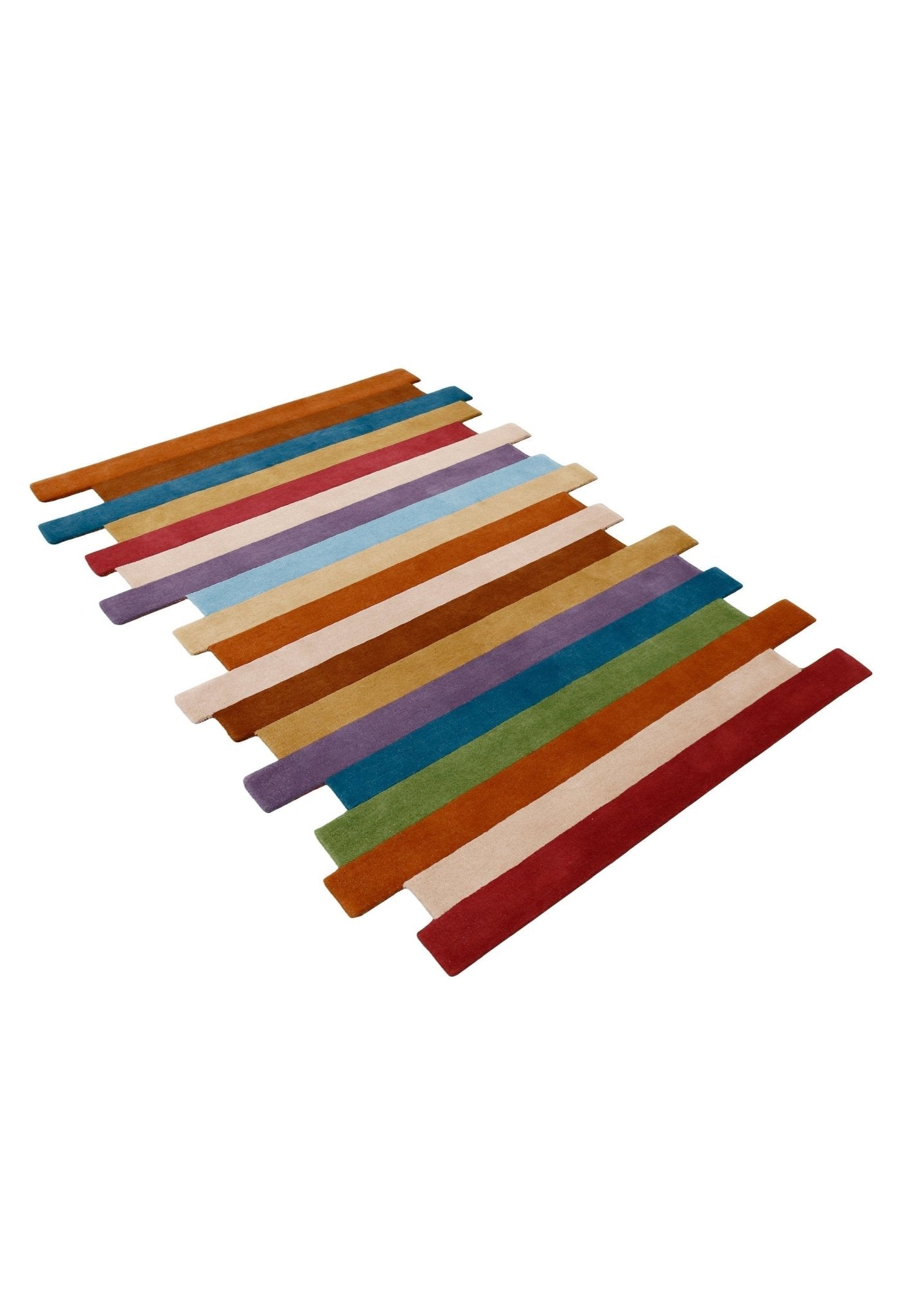 Stax Modern Stripes Design Multicolor Hand Tufted 5x8 Wool Rug