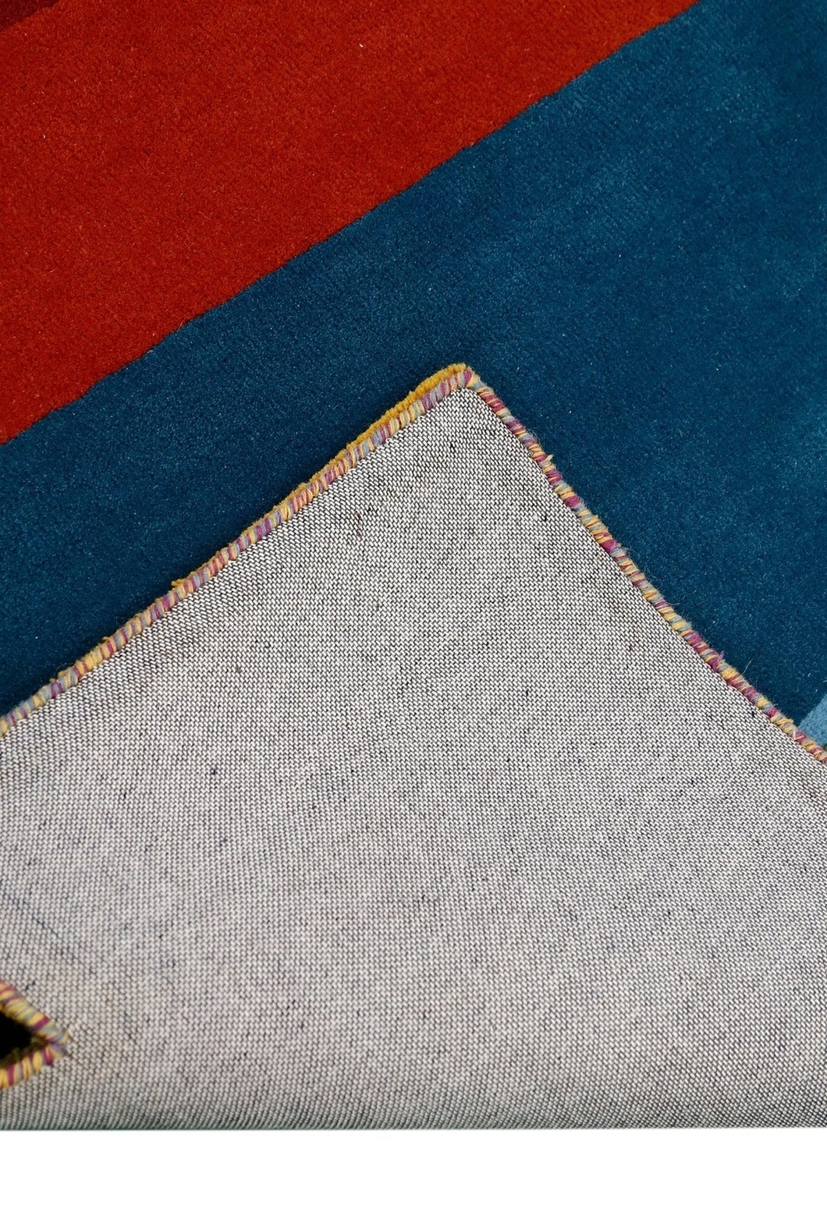 Stax Modern Stripes Pattern Colorful Hand Tufted 5x8 Wool Rug.