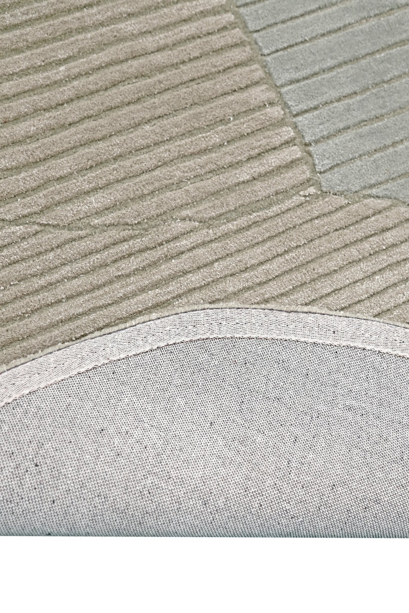 Stone Modern Ripple Beige And Gray Hand Tufted 5x7 Wool Rug