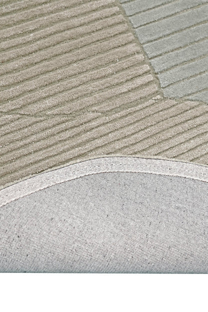 Stone Modern Ripple Beige And Gray Hand Tufted 5x7 Wool Rug