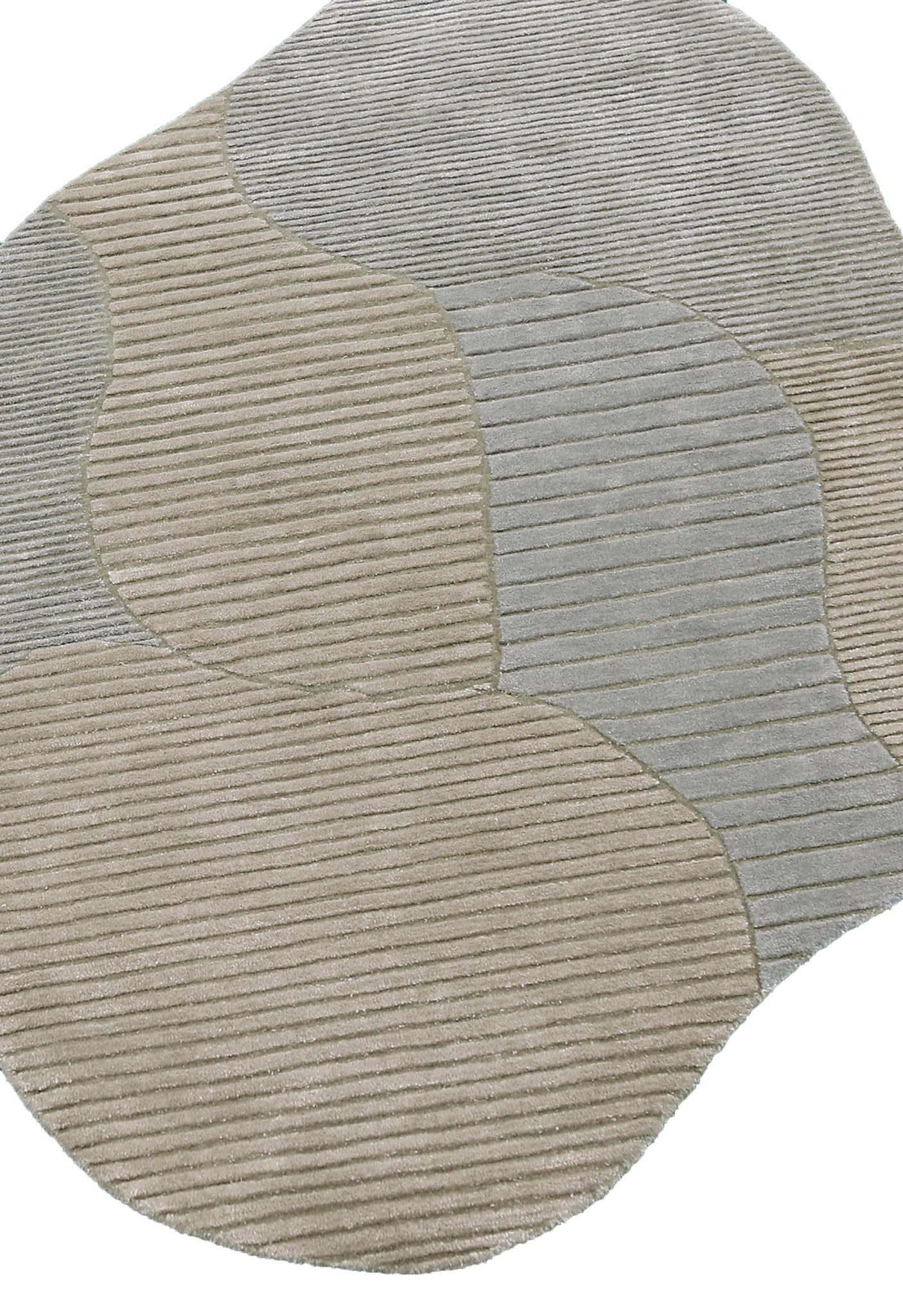Stone Modern Ripple Beige And Gray Hand Tufted 5x7 Wool Rug