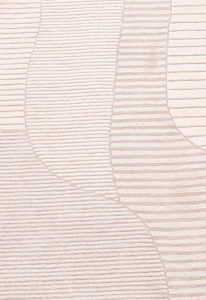 Stone Modern Ripple Pink Hand Tufted 5x7 Wool Rug