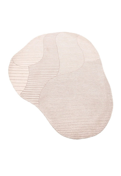 Stone Modern Ripple Pink Hand Tufted 5x7 Wool Rug